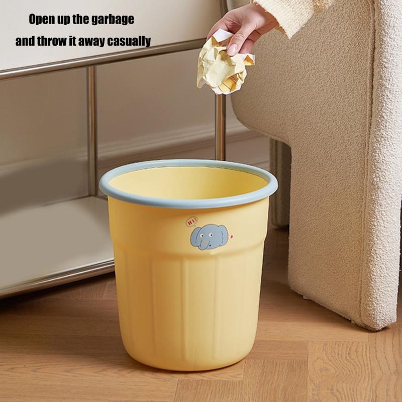 Wastebasket Round Compactly Garbage Bin For Home Bathroom Kitchens Office Plastic Decorative Round Trash Container