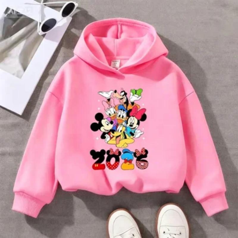 Comfortable Soft Autumn Winter Outdoor Warm Boys' Girls' Hoodies New 2026 Disney Theme Park Travel Mickey Mouse 2026 Children's