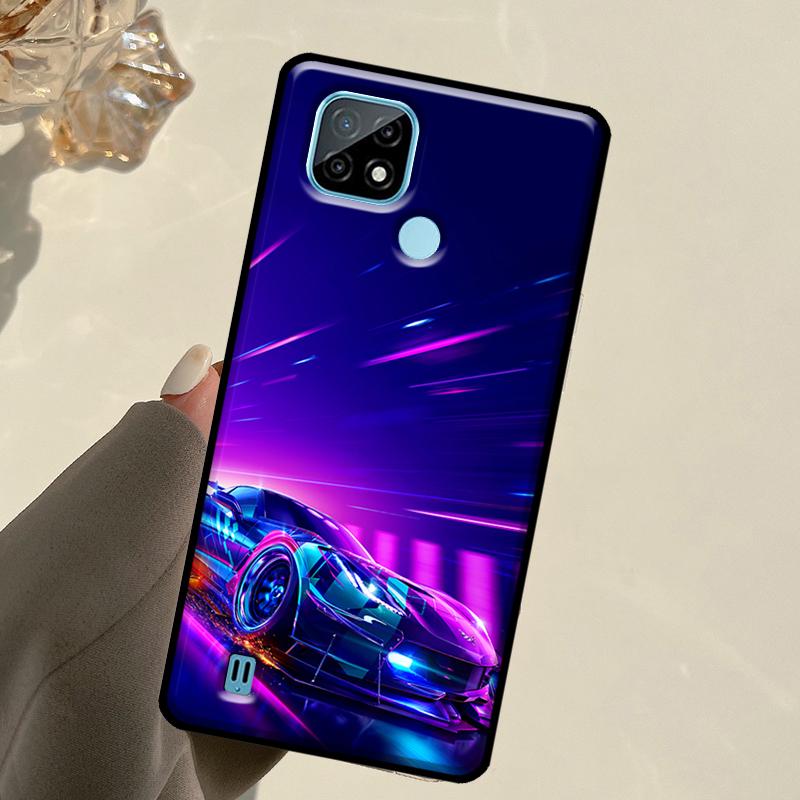 Boy Racer Car For Realme C55 C51 C21Y C25S C75 C67 C61 C53 13 12 10 11 14 Pro Plus GT 6T 6 5 GT7 Pro Case