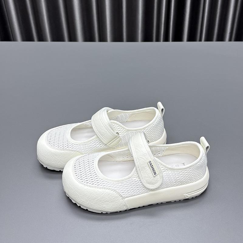 

Мэри Джейн сетчатые туфли летние увеличивающие рост мягкая подошва дышащие универсальные повседневные женские туфли на липучке в стиле принцессы 40 белый