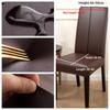 PU Leather Chair Cover Kitchen Seat Cover Elastic Dustproof Dining Chair Cover All-inclusive Waterproof Hotel Dining Chair