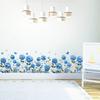 Removable Blue Rose Flowers Baseboard Wall Sticker for Bedroom Living Room Home Decoration