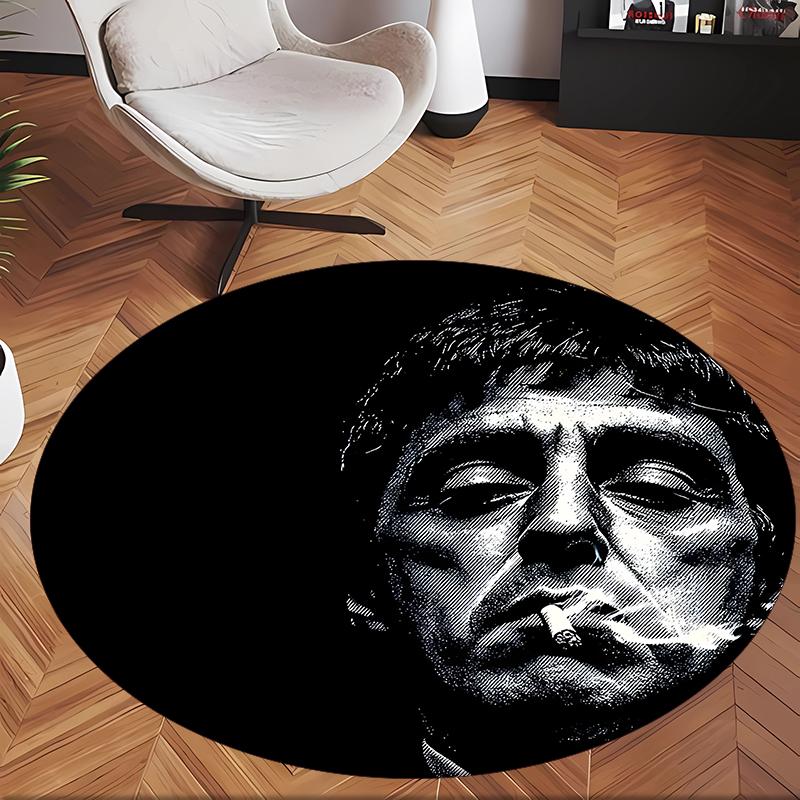 Scarface (19) Round Office Rug Decorative Floor Rug for Office Bedroom Living Room and Home Space