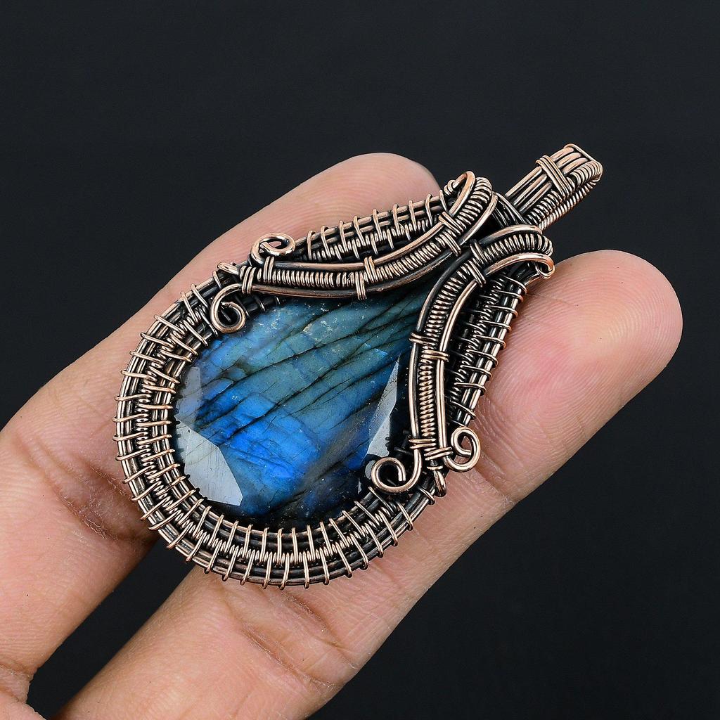 Labradorite Pendant, Handmade Gemstone 925 Sterling Silver Pendant Antique Jewelry, For Gift Silver Jewelry