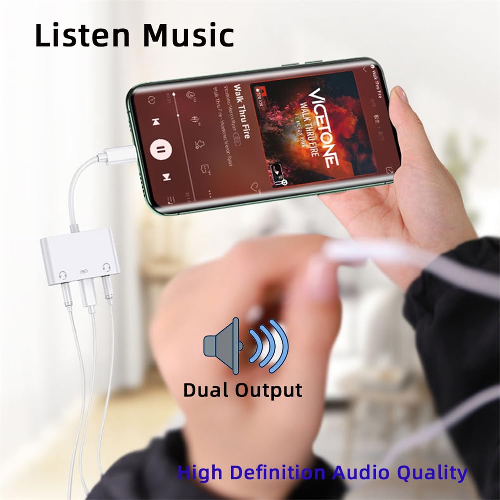 Scheda Audio Esterna NFHK Tipo C USB-C a Doppio Jack Audio AUX da 3,5 mm e MIC con Adattatore di Ricarica PD, Compatibile con Laptop, Tablet e Telefoni Cellulari,