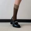 Retro Metal Buckle High-heeled Women's New Style Thick-soled Leather Shoes