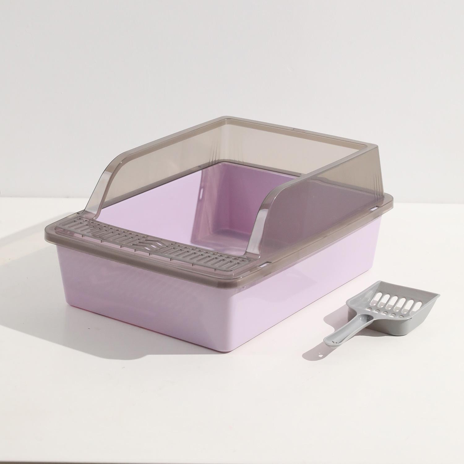 

Котята и котята специальный лоток для кошачьего туалета полузакрытый кошачий туалет полупрозрачный квадратный кошачий лоток лоток для кошачьих какашек кошачьи принадлежности 39 * 30 * 17cm (free cat litter shovel)