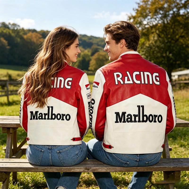 Windproof Motorcycle Riding Jacket Men Women PU Leather Cycling Outerwear Season Neutral Fit