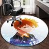 1pc Haikyuu Hinata Shoyo Anime Design Round Carpet - Office Chair Mat, Non-Slip Rug for Home Decor, Seasonal Gift, Suitable for Office, Living Room
