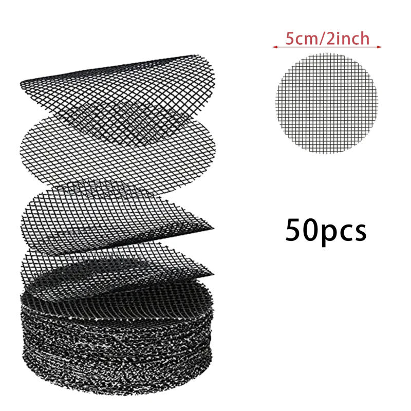 50 Pcs Flower Pot Hole Mesh Pad Breathable Bonsai Mesh Drainage Screens Bonsai Pot Bottom Grid Mat Drainage Mesh Hole Screen