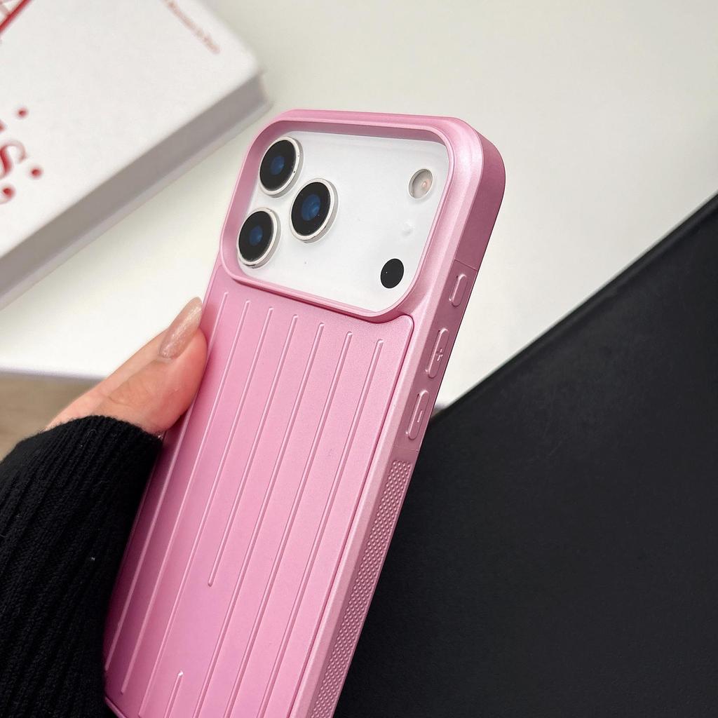 Metallic Paint Stripe Drop-Proof Case for iPhone 13/14/15 Pro Max and 16/17.