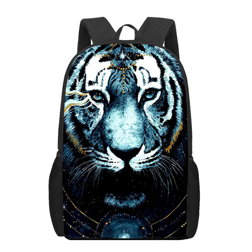 Creative Fiercely Tiger Pattern Backpacks for Girls Boys Children Students Book Bag Teenager Shoulder Rucksack Travel Backpack