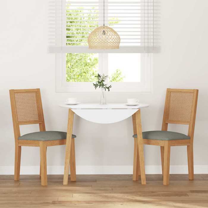 VidaXL Chaises à manger coussins 2 pcs bois massif caoutchouc, chaise à dîner, chaise, chaise de salon, chaises à dîner, 4102480