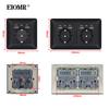 EIOMR EU Outlet with Usb Type-c Charging Port Black Curved Flame Retardant PC Panel 86mm Single Socket and 146mm Double Socket