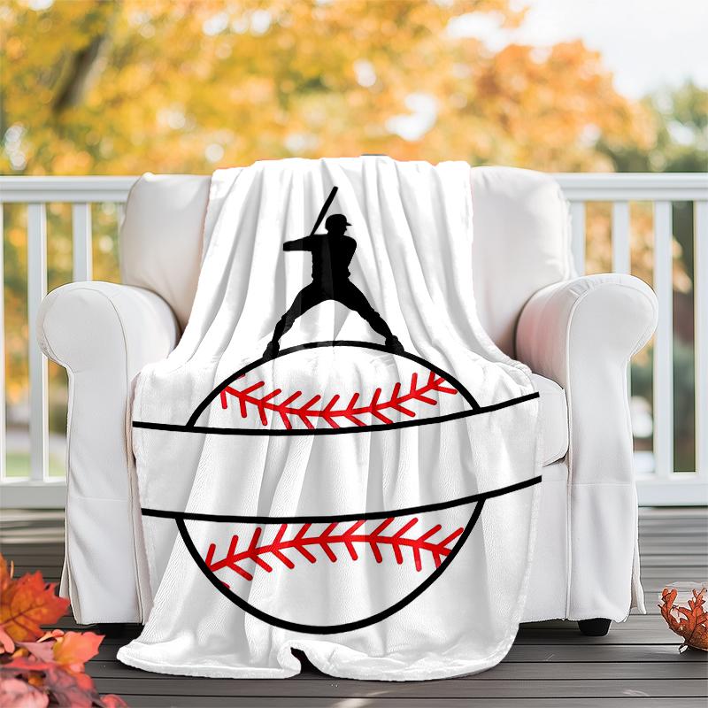 Baseball Theme Printed Blanket - Perfect for Couch, Bed, Travel & Outdoor Use | Machine Washable, Cozy & Durable.