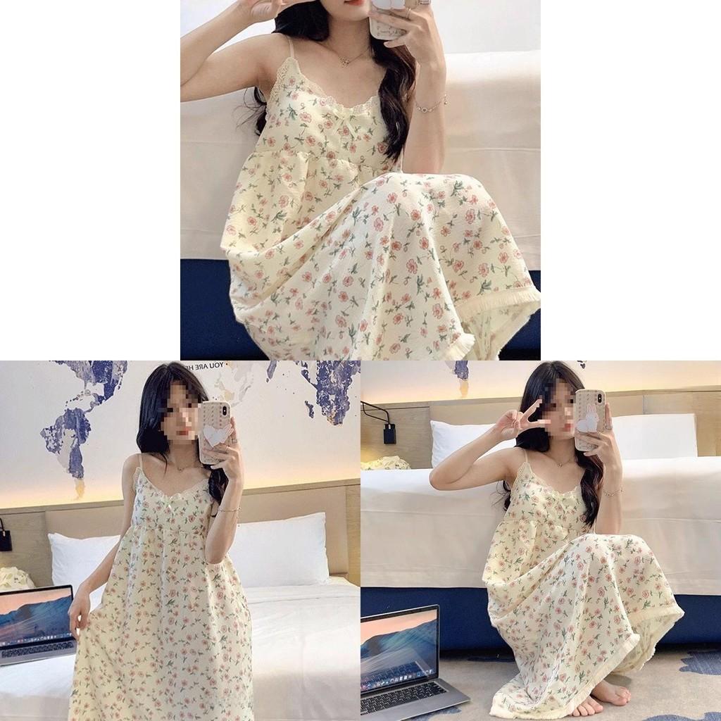 Summer Sleeveless Nightdress With Cotton Knit Fabric For Women Casual Homewear