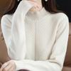 Half Turtleneck Thickened Knitted Sweater Solid Color Casual Sweater for Women Long-sleeved Loose Pullover Autumn