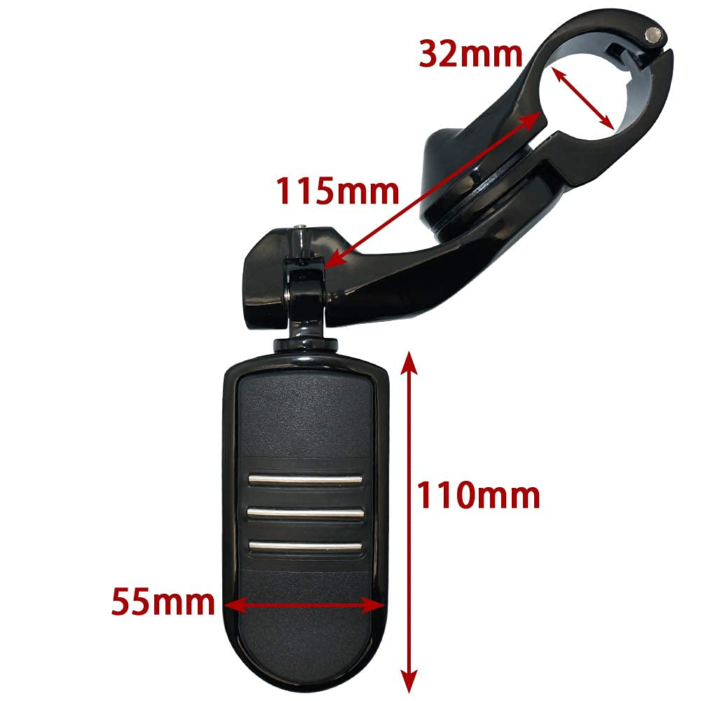 FOVPLUE Highway Motorcycle Adjustable Angle Highway Footpegs for Road Road Street Electra and 1 Highway Black 1.25" Pegs, Harley-Davidson Touring,