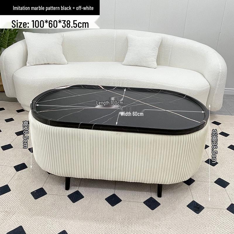 Stylish Compact Storage Combo: Round Coffee Table & Sofa Side Table Set