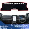 For Ford Everest Ranger Wildtrak Raptor T9 2022 -2025 Dashboard Cover Board Anti-Slip Mat Protect Pad Car Sunshade Carpet Rug