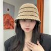 Korean Version of Ins Autumn and Winter Knitted Fisherman Hat Retro Striped Braided Hat Women's All Match Face Showing Small Bucket Hat Basin Hat
