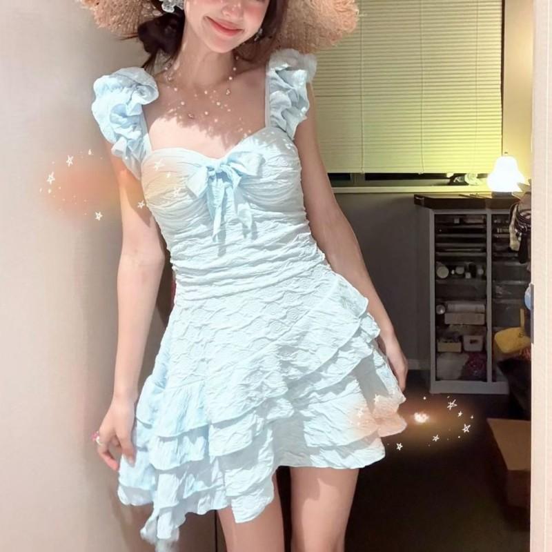 

Super Fairy Pure Desire Wind One-piece Skirt Swimming Suit Women Conservative Skin-covering Steel Support Gathering Soaking In Hot Vacation XL