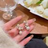 17KM Elegant Artificial Pearl Cross Earrings for Women Korean Gold Zircon Stud Earring Fashion Jewelry Accessories
