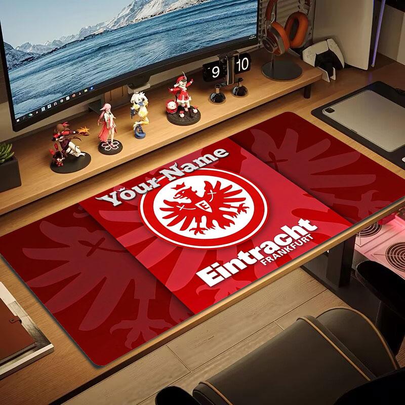 Eintracht Frankfurt Benutzerdefinierter Name Große Größe Mauspads Große Gaming-Tischauflage Rutschfest Laptop Tablet Großes Mauspads XXL Matte Mini-PC-Spielmatte Mit Schloss