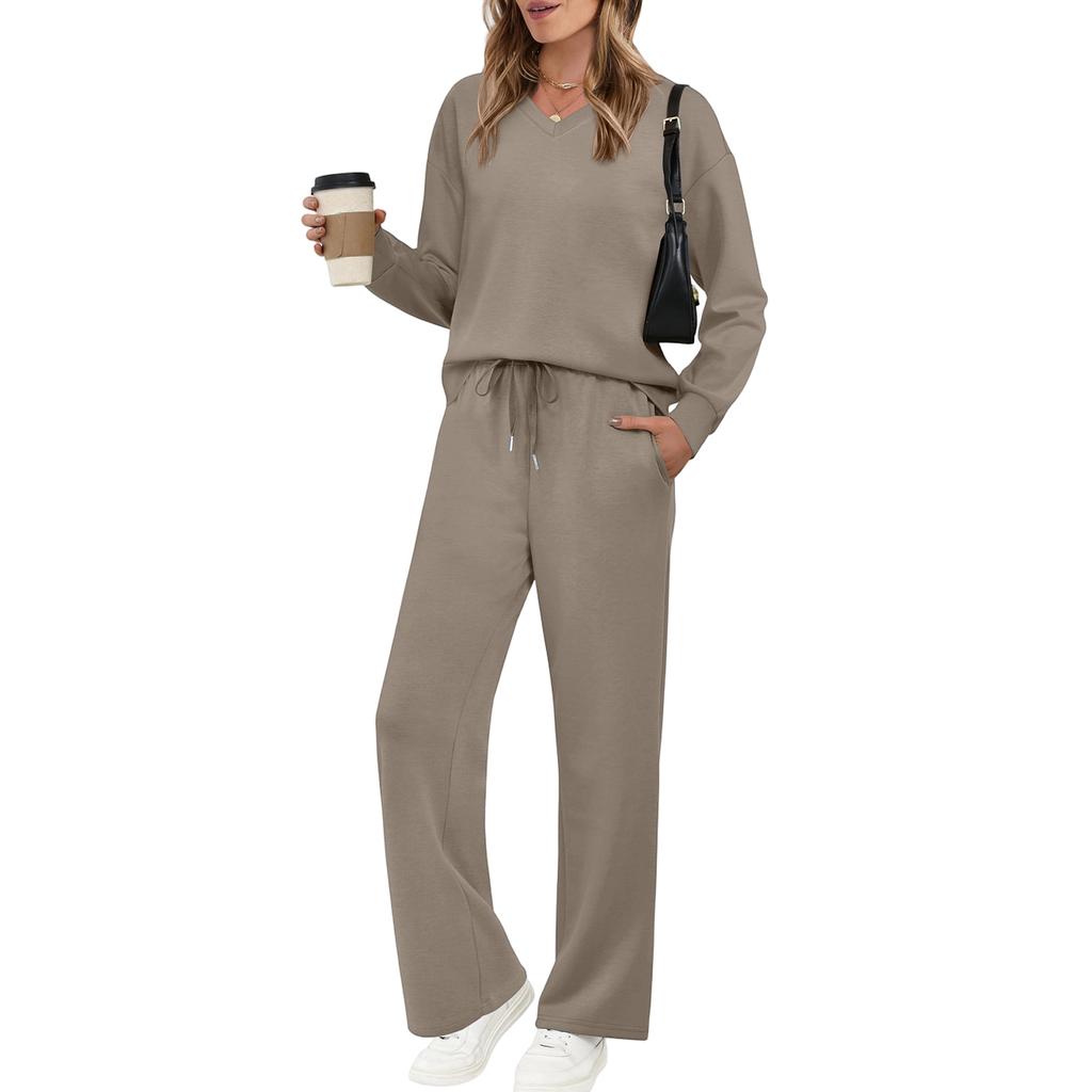 Conjunto Casual Feminino Colorido de Manga Longa com Cordão