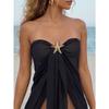Women Sexy Chiffon Beach Wrap Skirt With Metal Decoration