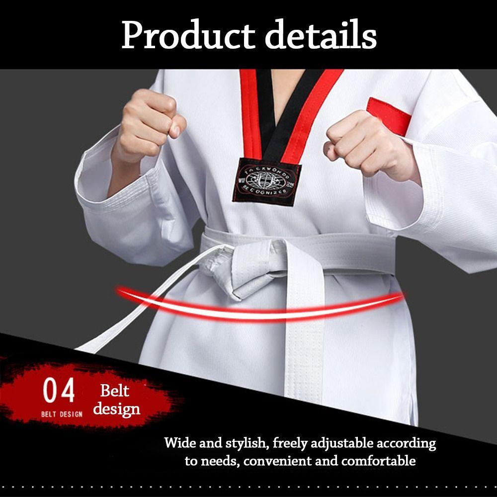 White Taekwondo Uniforms Long Sleeve Judo Dobok Fashion WTF Karate Uniform  Practice