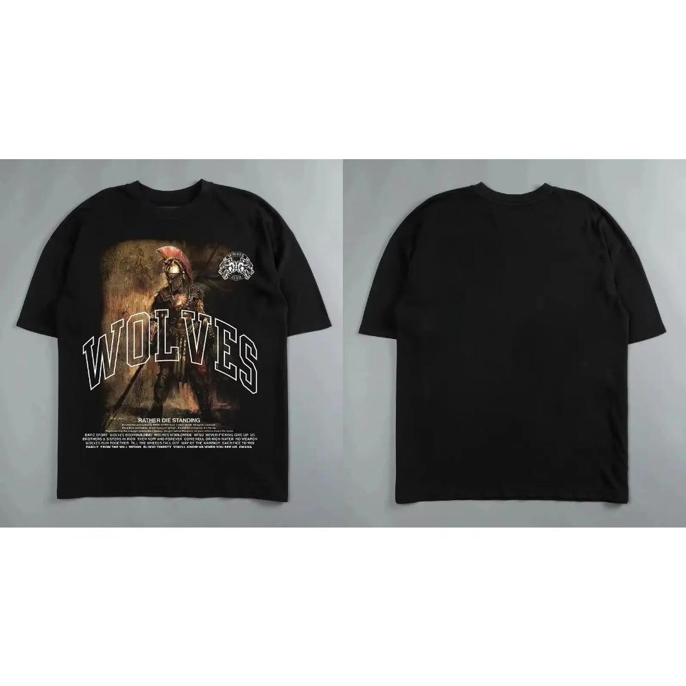 2025 Darc Sport Wolves T-Shirts Oversized Bodybuilding Gym Men Clothing Fugees Graphic Short Sleeve Top Tees Darcsport T Shirts