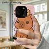 Phone Case: 2D Flat Design Suitable for iPhone 18 17 16 15 14 13Pro Film Protection Case, Couple Style, Capybara with Cookie On Top, Christmas and Hal