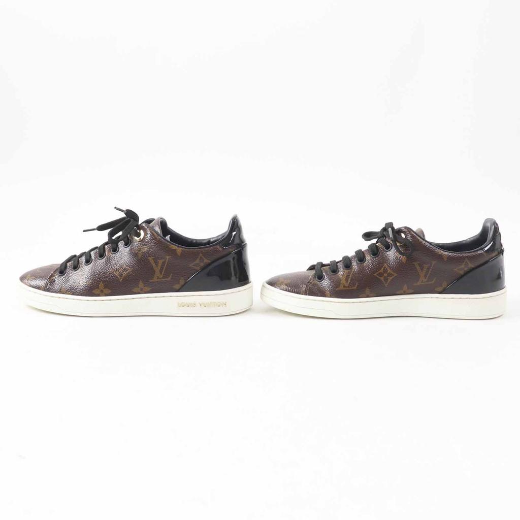 Great LOUIS VUITTON sneakers Front row line Brown Monogram canvas Women 35.5 Used