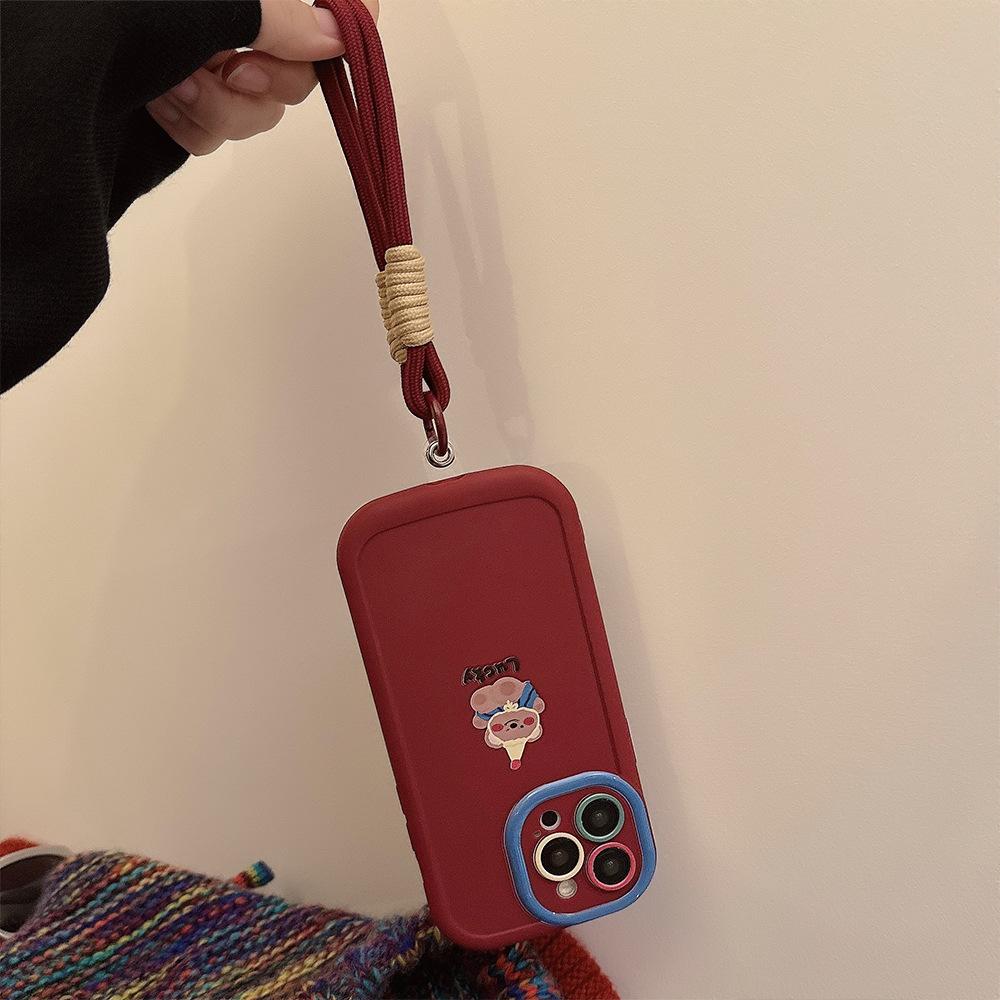 Etui na telefon komórkowy Apple 15 Iphone16 Silikonowe 11 Odpowiednie dla 13promax Zabawny Uroczy Bransoletka z Misiami 14