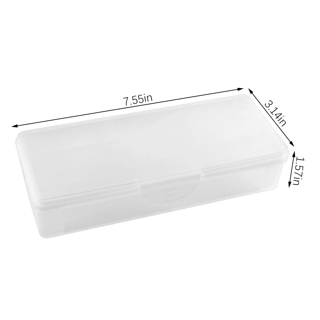 Double-layer Art Tool Empty Storage Box Rectangle Tweezers Clippers Pens Polishing Buffer Files Plastic Container
