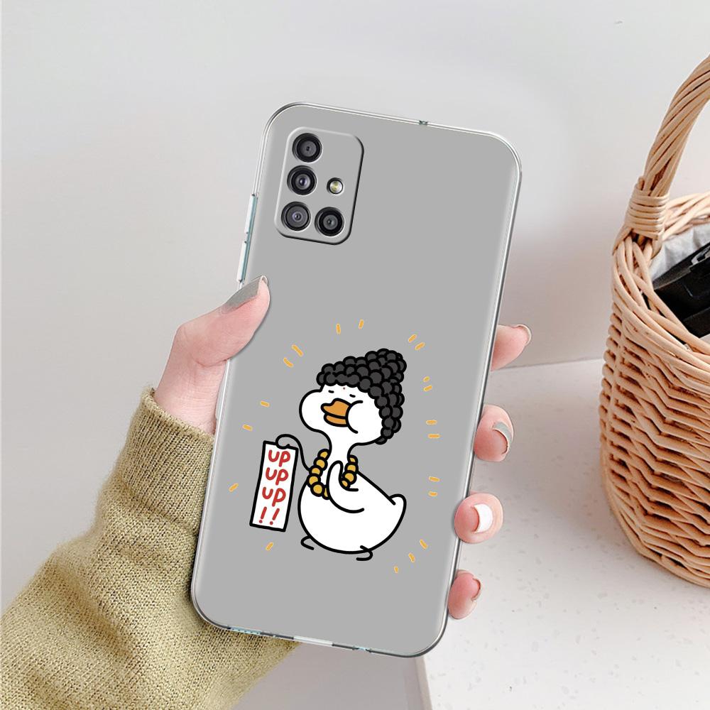 Case For Samsung A15 A13 A35 A55 A51 A71 A41 A31 A21S A05 A17 A23 A25 A33 A53 A73 5G A07 4G Cover Funny Cute Duck Fashion Couple