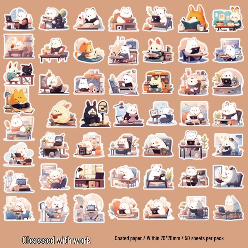 Zaomo Life Fun Series: Cute Cartoon Animal Stickers for Journals and Decoration
