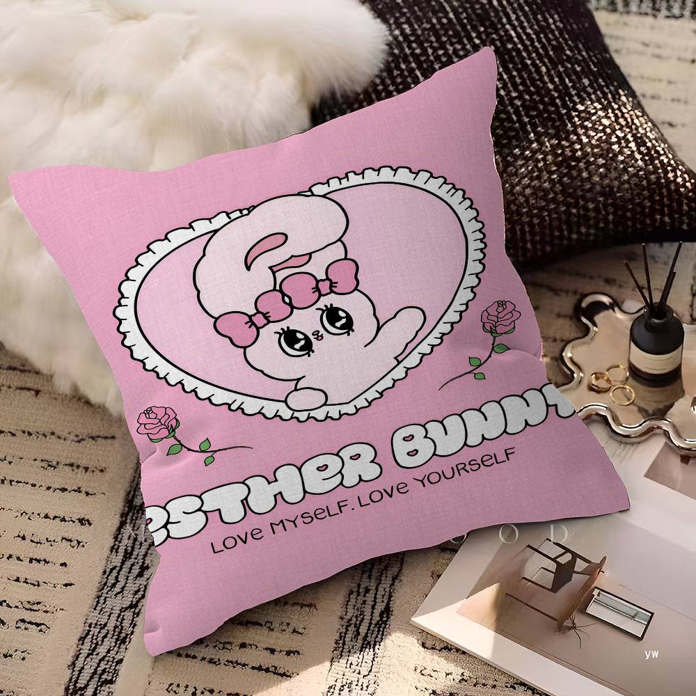 Anime Esther Bunny Personalized Pillow Dust Cover Bedroom Kids Party Decoration Pillowcase Birthday Children Gift