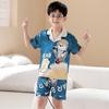 Boys Pajama Set Ice Silk Short Sleeve Cartoon Sleepwear Kids 8 Years Home Loungewear