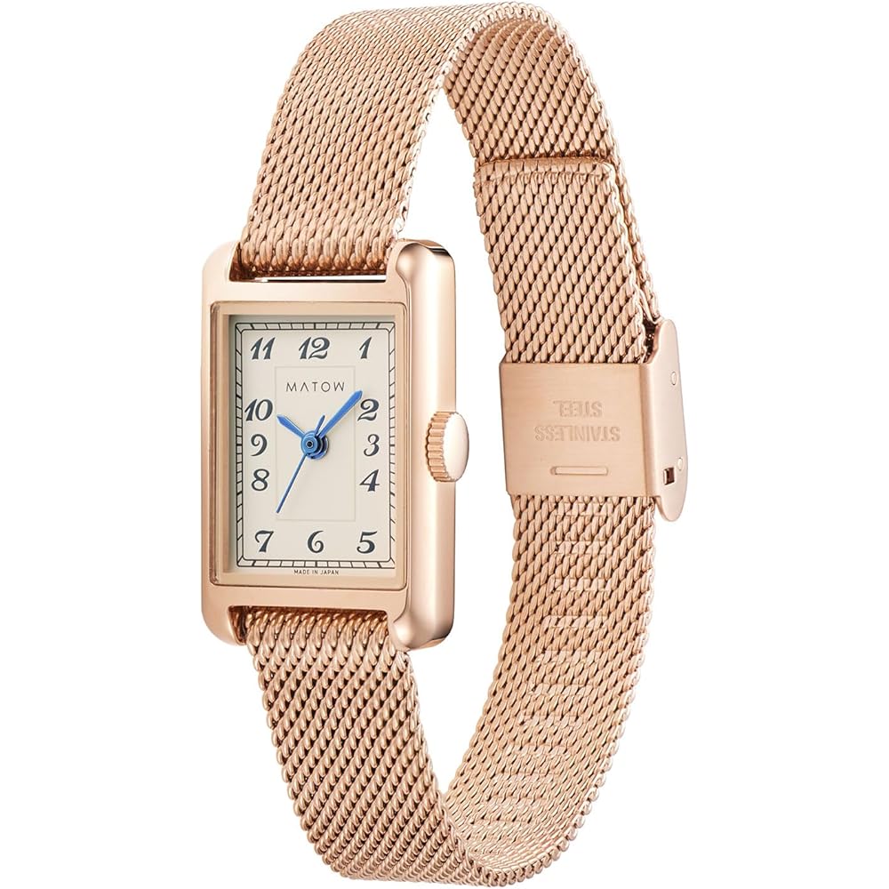 Matow Women s Rectangular Watch Rose Gold Mesh Arabic Dial Model mw004008