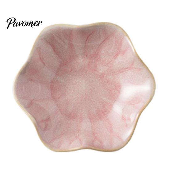 Photogenic Serving Dish Ceramic Small Dipping Plate, with Lotus Leaf Texture, Tea Room Easy Cleaning Soy Bowl, for Restaurants Parties Holidays
