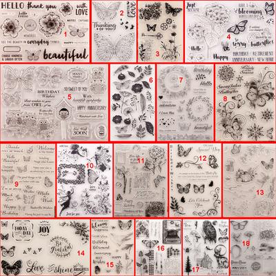 Flower Butterfly Transparent Silicone Clear Stamps for Seal DIY Scrapbooking Photo Album Decor Art Butterflies Dragonfly Insect