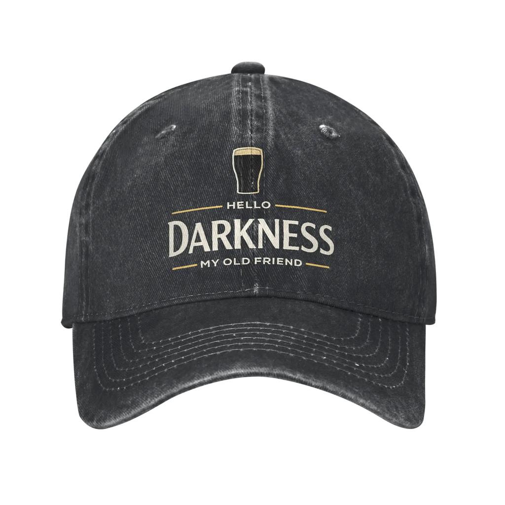 Hello Darkness My Old Friend Irish Beer Washed Baseball Cap Vintage Sun Trucker Hat Summer Men Women Outdoor Gym Snapback Cap