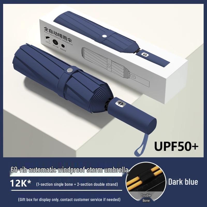 

348 Ветрозащитный штормовой зонт: Очень большой и толстый автоматический складной солнцезащитный козырек для мужчин и женщин.