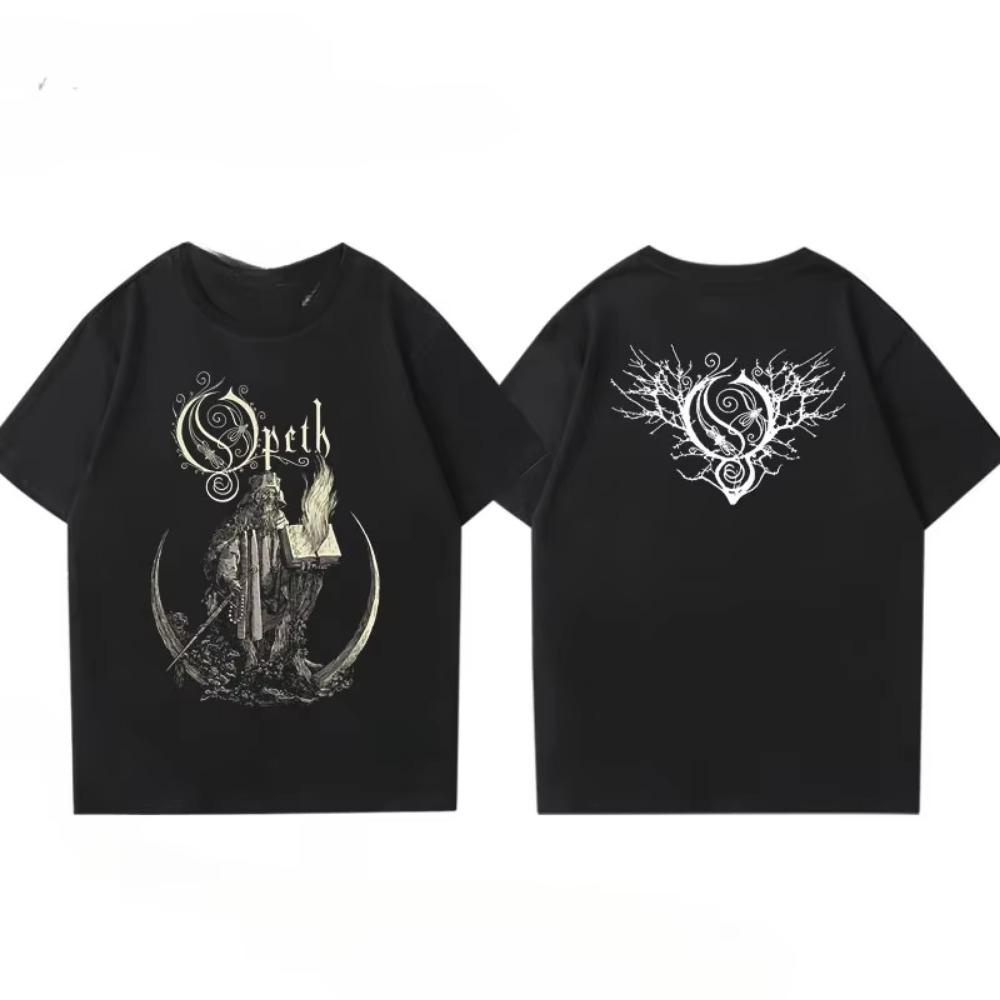 Vintage Progressive Death Metal Band Printed T-shirt for Men Women Fashion Opeth Band Short-Sleeved Tee Streetwear Summer Tshirt