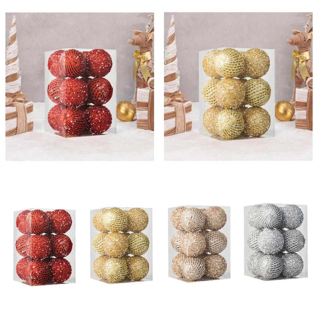 12Pcs Christmas Ball Decoration Decorative for Farmhouse Cabinet Living Room