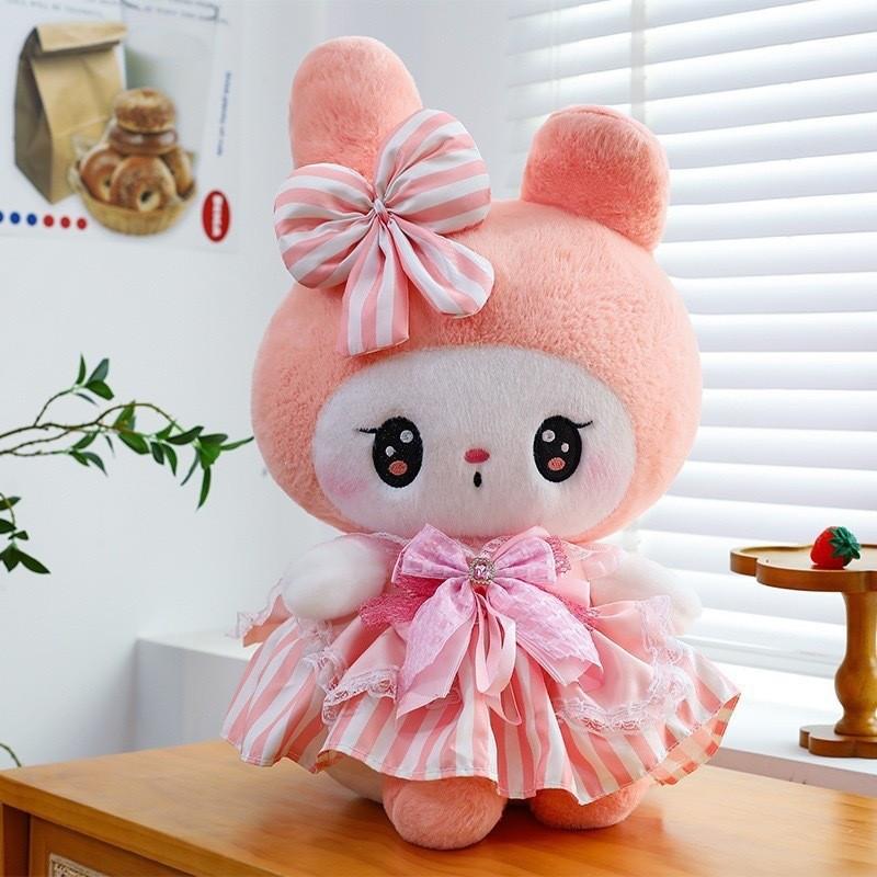 Peluche di Sanrio Kuromi Regalo di Compleanno per Bambina Con Fiocco e Vestito Per Bambini e Collezionisti