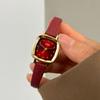 Fashion Trend Ankola Red Belt Watch Niche High-End Red Quartz Women'S Watch Retro Simple Watch
