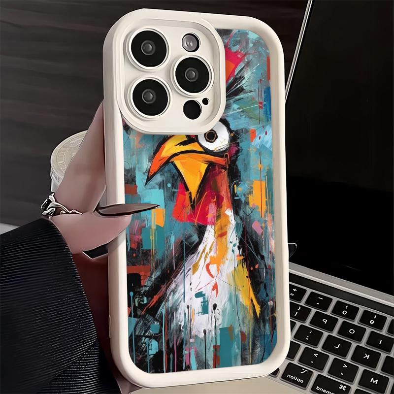 Phone Case for iPhone 17 Air 16E 15 16 Pro Max Chicken Hen Rooster Cover 14 Plus 13 12 Mini Soft Shell Silicone Fundas